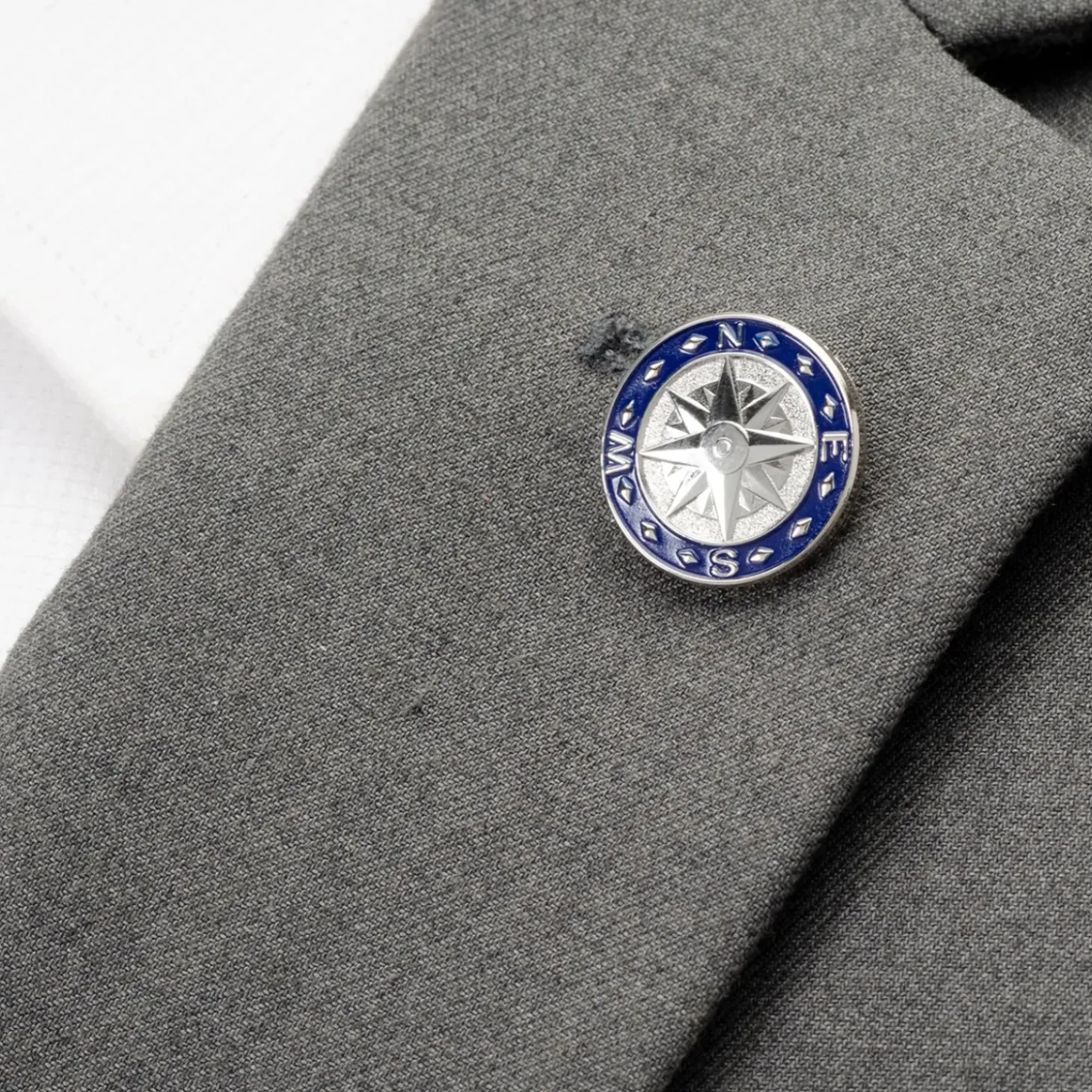 Cufflinks, Inc. Blue Compass Lapel Pin