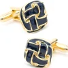 JJ Weston Blue Enamel Woven Knot Cufflinks