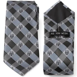 Star Wars Boba Fett Blue Plaid Mens Tie