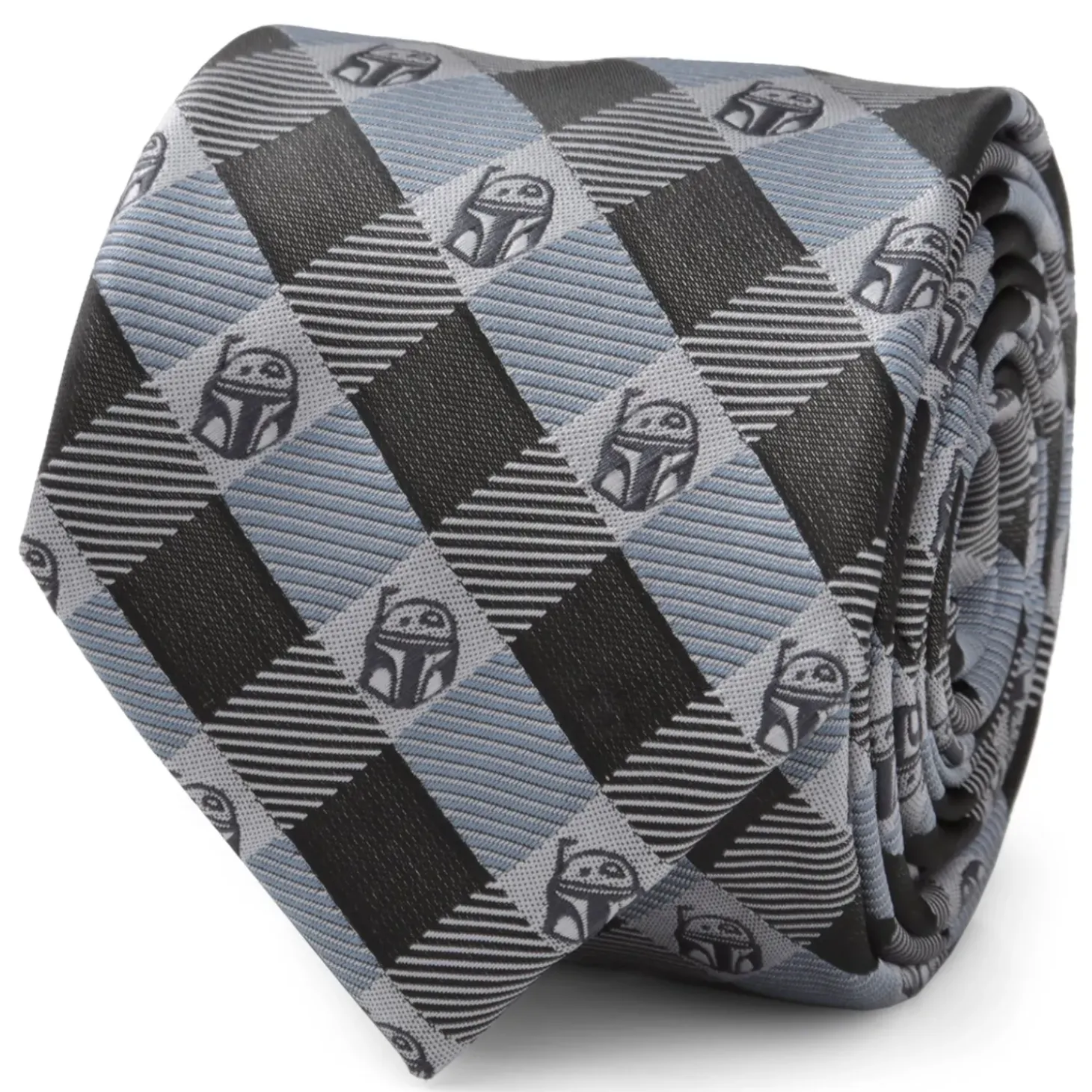 Star Wars Boba Fett Blue Plaid Mens Tie