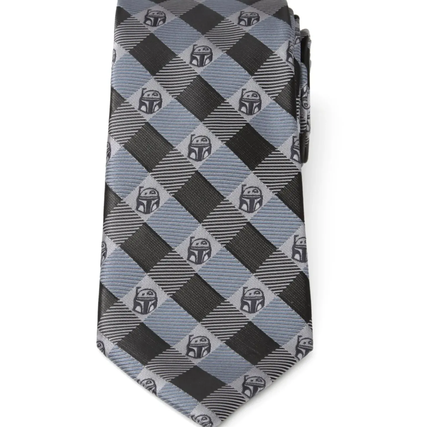 Star Wars Boba Fett Blue Plaid Mens Tie