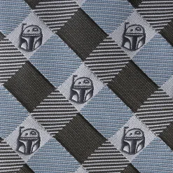 Star Wars Boba Fett Blue Plaid Mens Tie