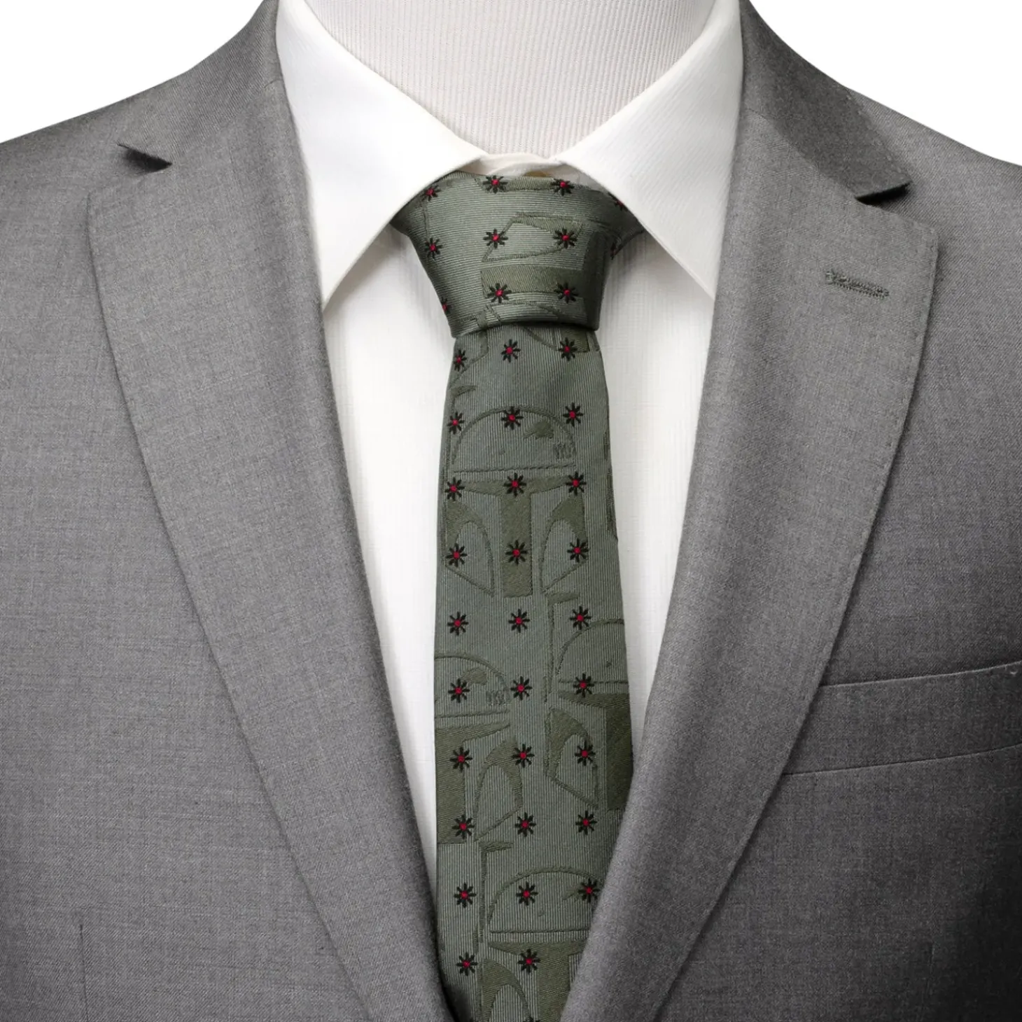 Star Wars Boba Fett Green Motif Men's Tie