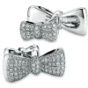 Jacob & Co. Bow Tie Cufflinks with Pave Set White Diamonds