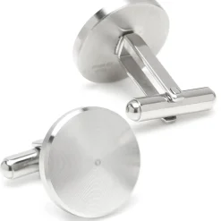 Ox and Bull Trading Co. Brushed Radial Stainless Steel Cufflinks