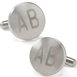 Ox and Bull Trading Co. Brushed Radial Stainless Steel Cufflinks