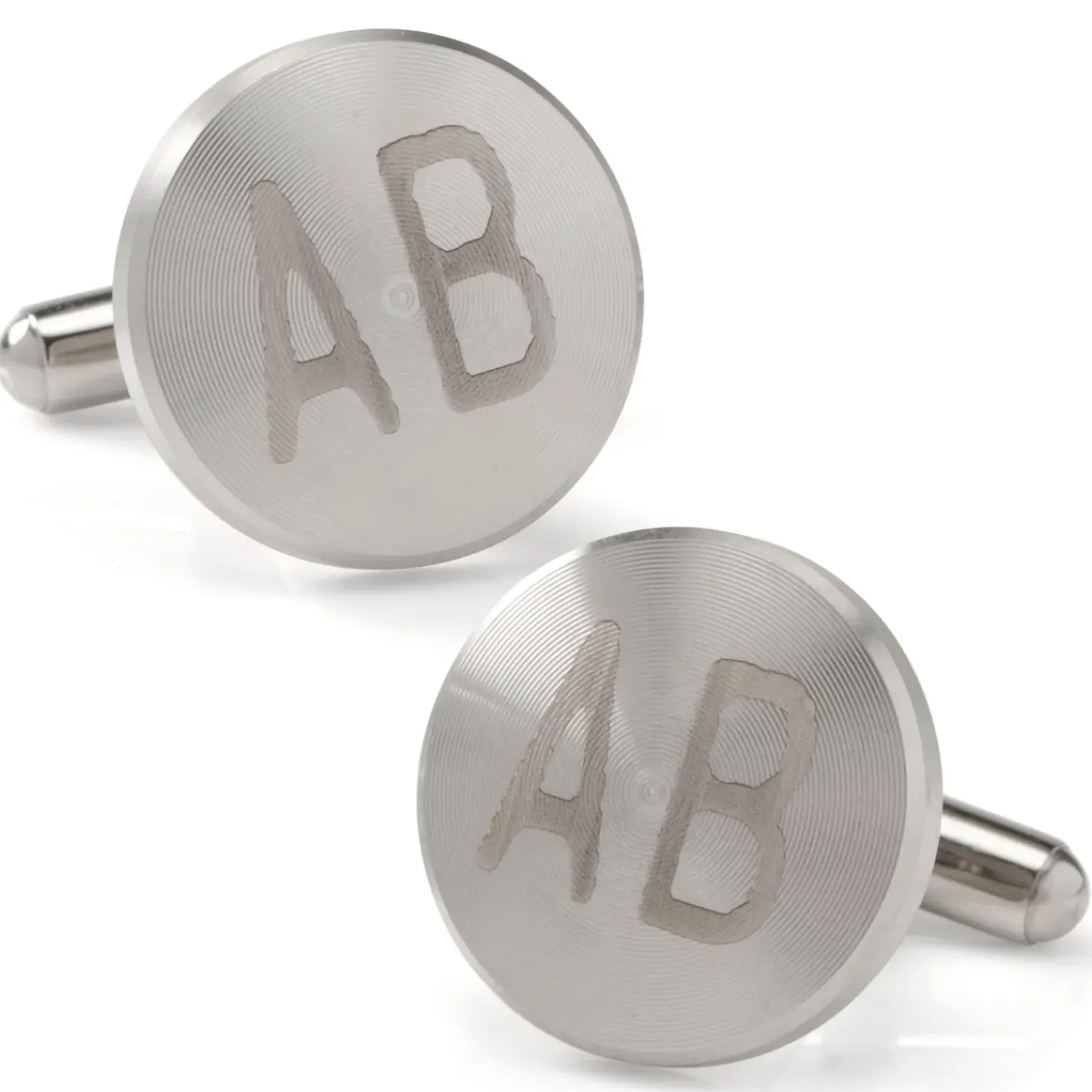 Ox and Bull Trading Co. Brushed Radial Stainless Steel Cufflinks