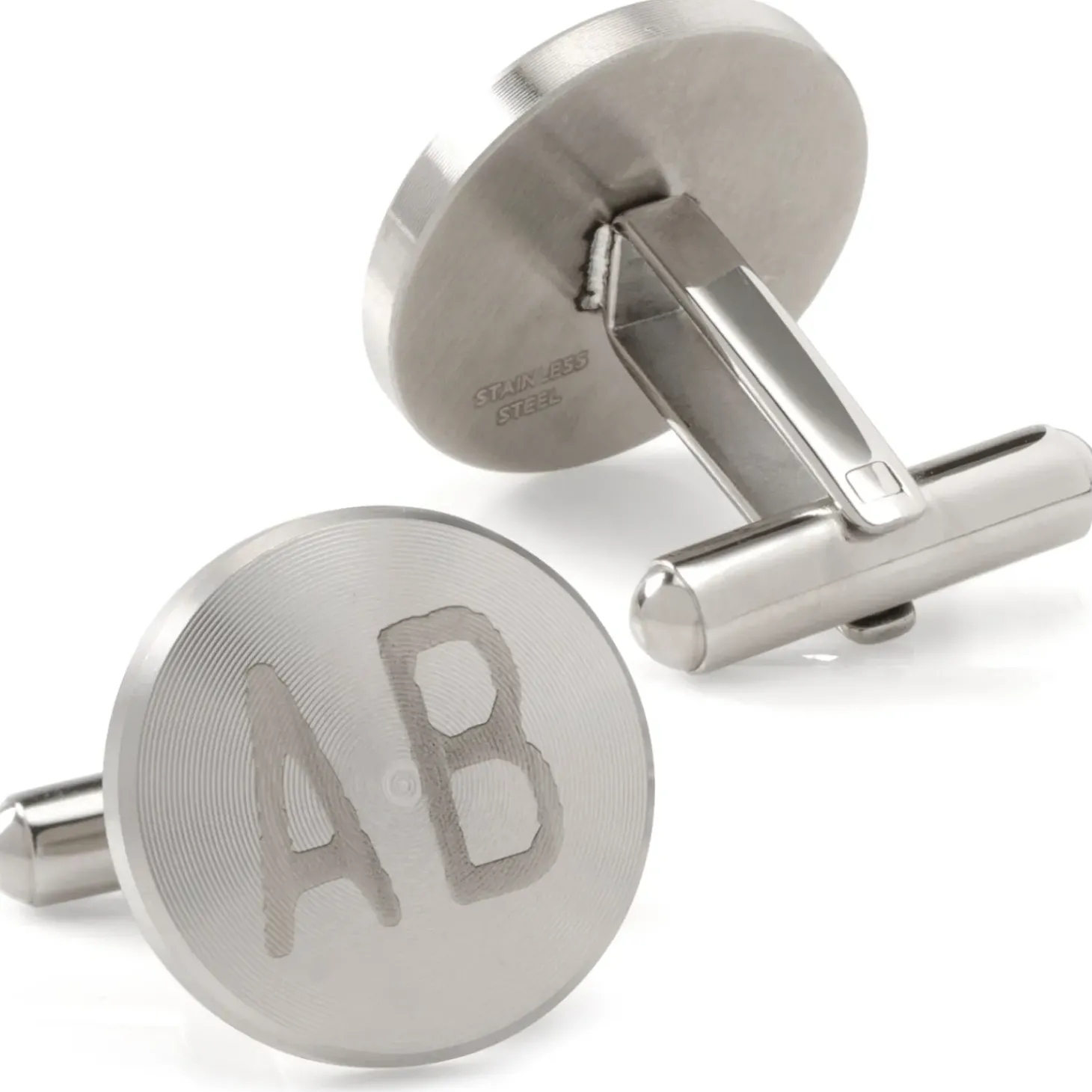 Ox and Bull Trading Co. Brushed Radial Stainless Steel Cufflinks