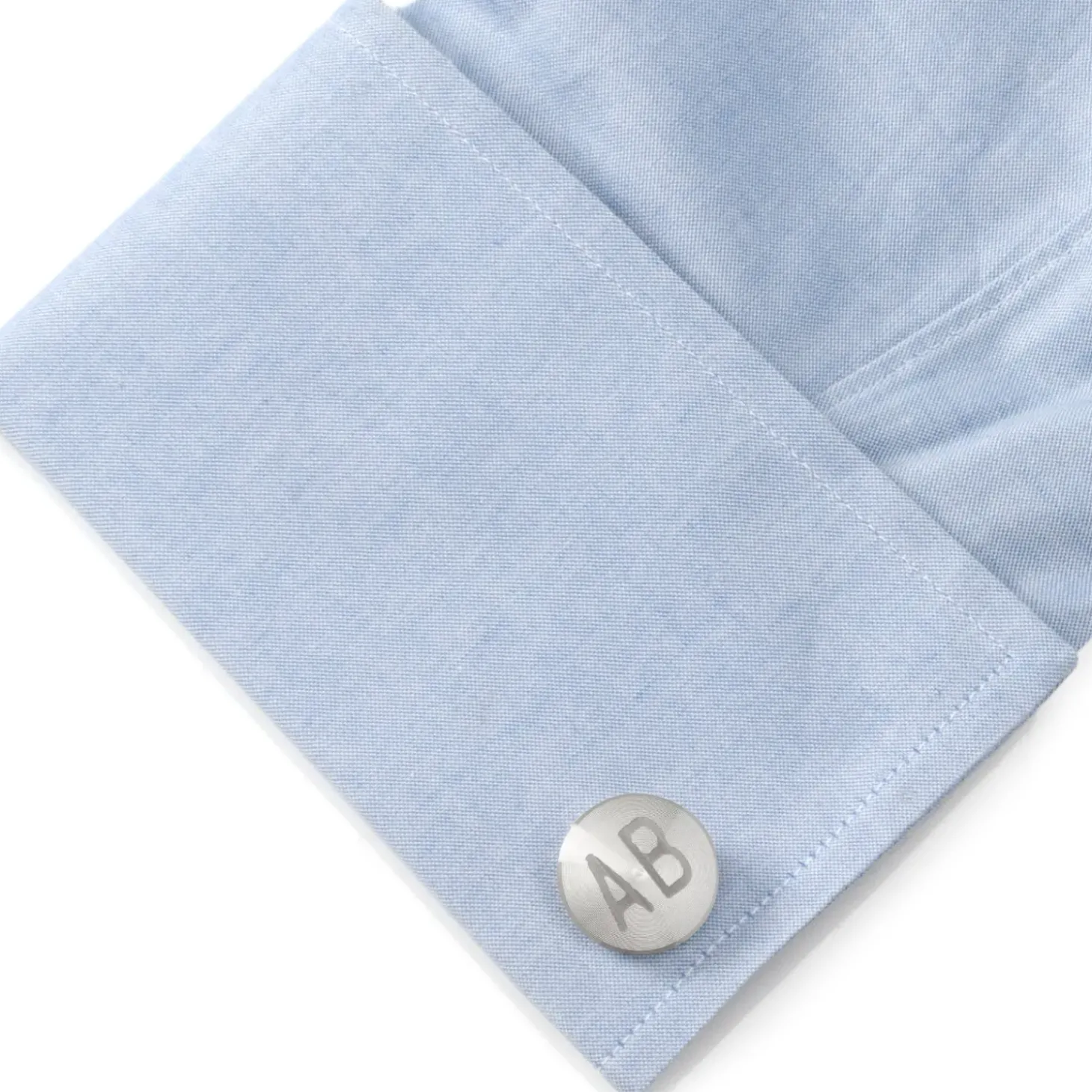 Ox and Bull Trading Co. Brushed Radial Stainless Steel Cufflinks