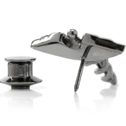 Ox and Bull Trading Co. Caduceus Pave Gunmetal Lapel Pin