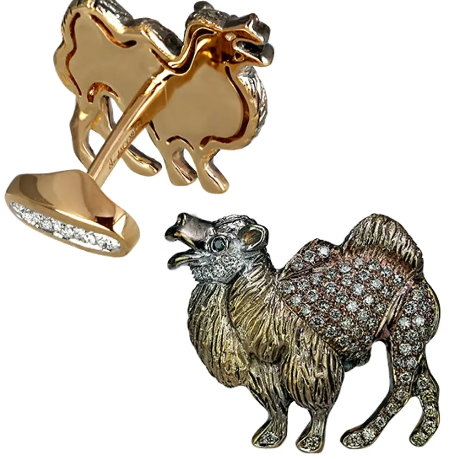 Jacob & Co. Camel Cufflinks with Brown Diamonds