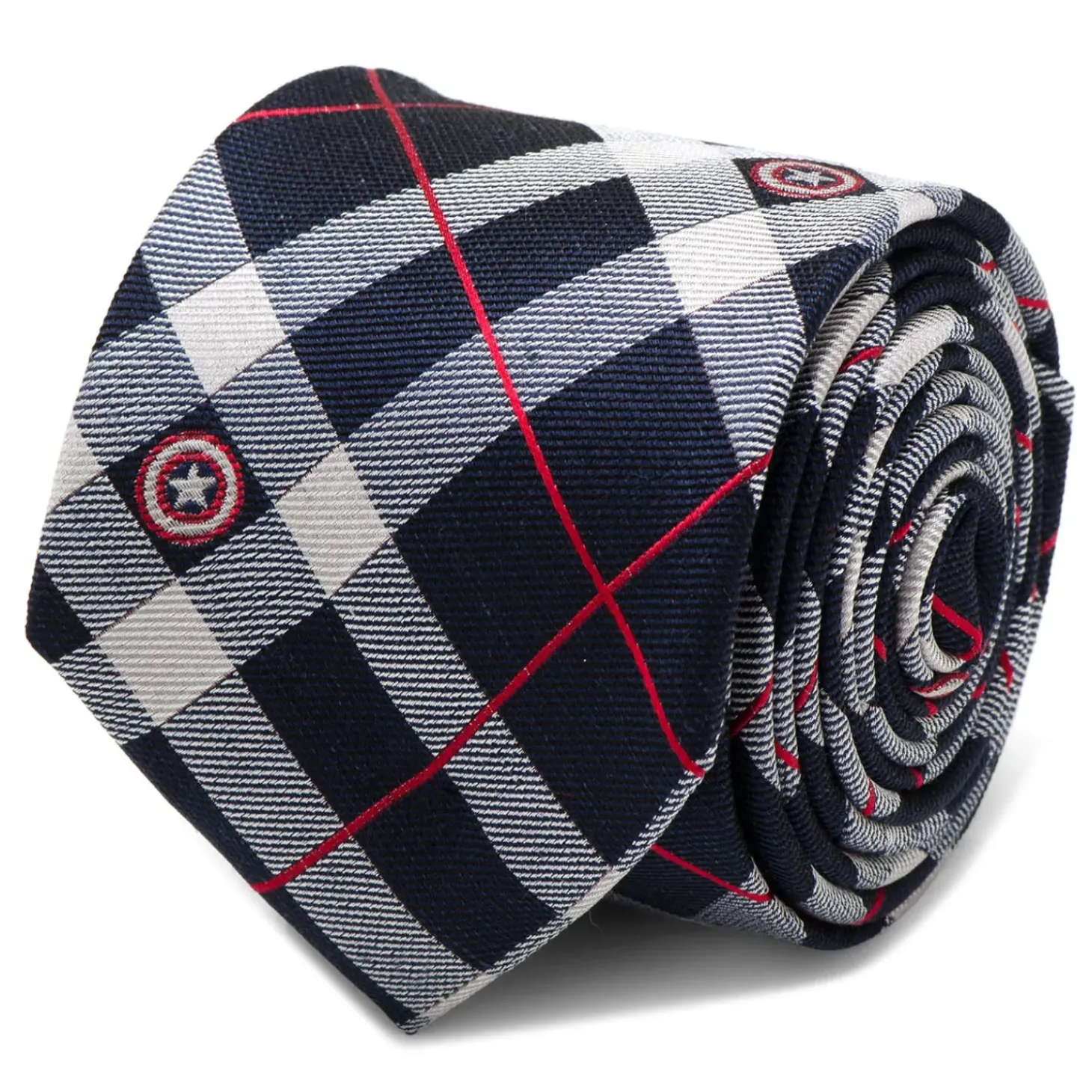 Marvel Captain America Blue Plaid Tie