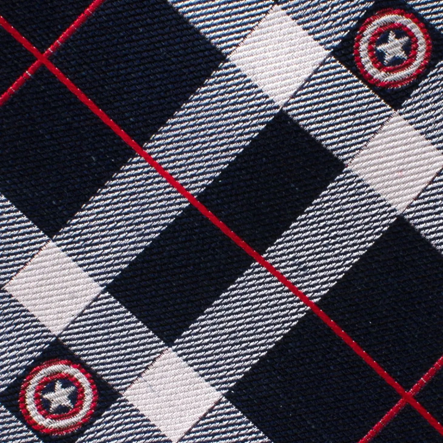 Marvel Captain America Blue Plaid Tie