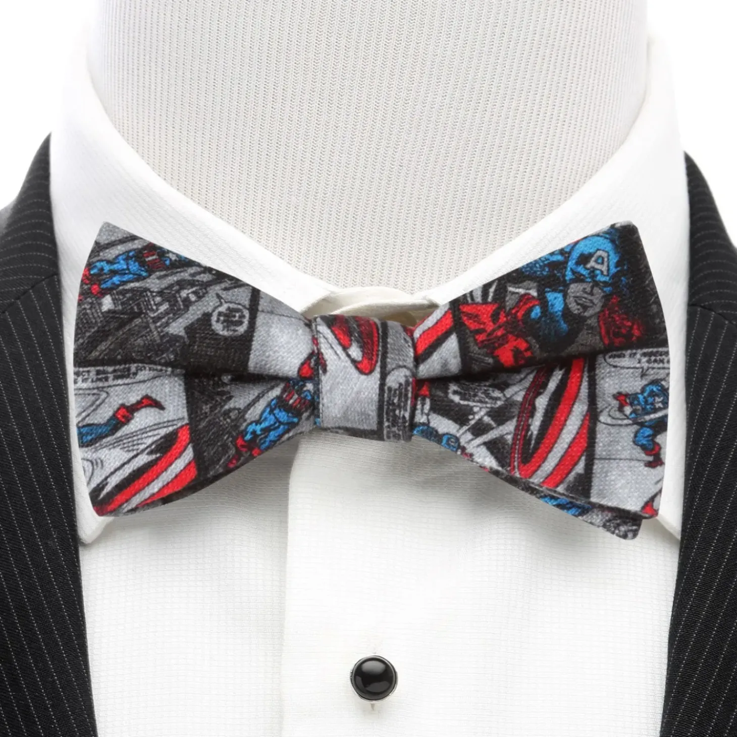 Marvel Captain America Comic Gray Men's Bow Tie
