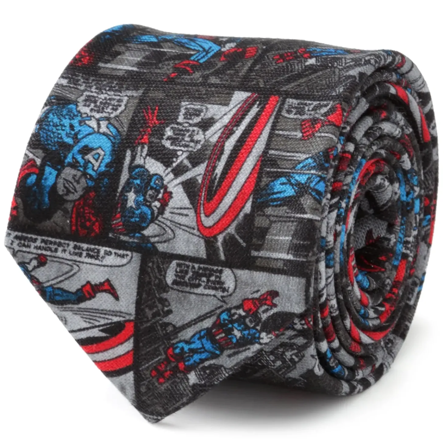 Marvel Captain America Comic Gray Men's Tie