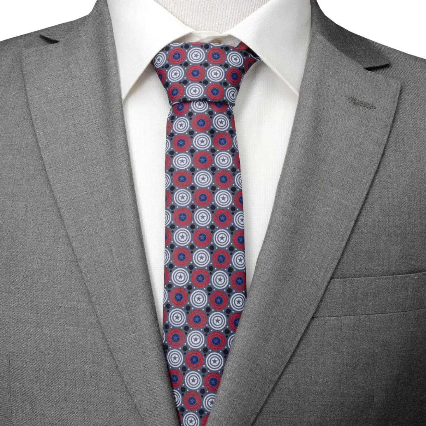 Marvel Captain America Gray Dot Men's Tie
