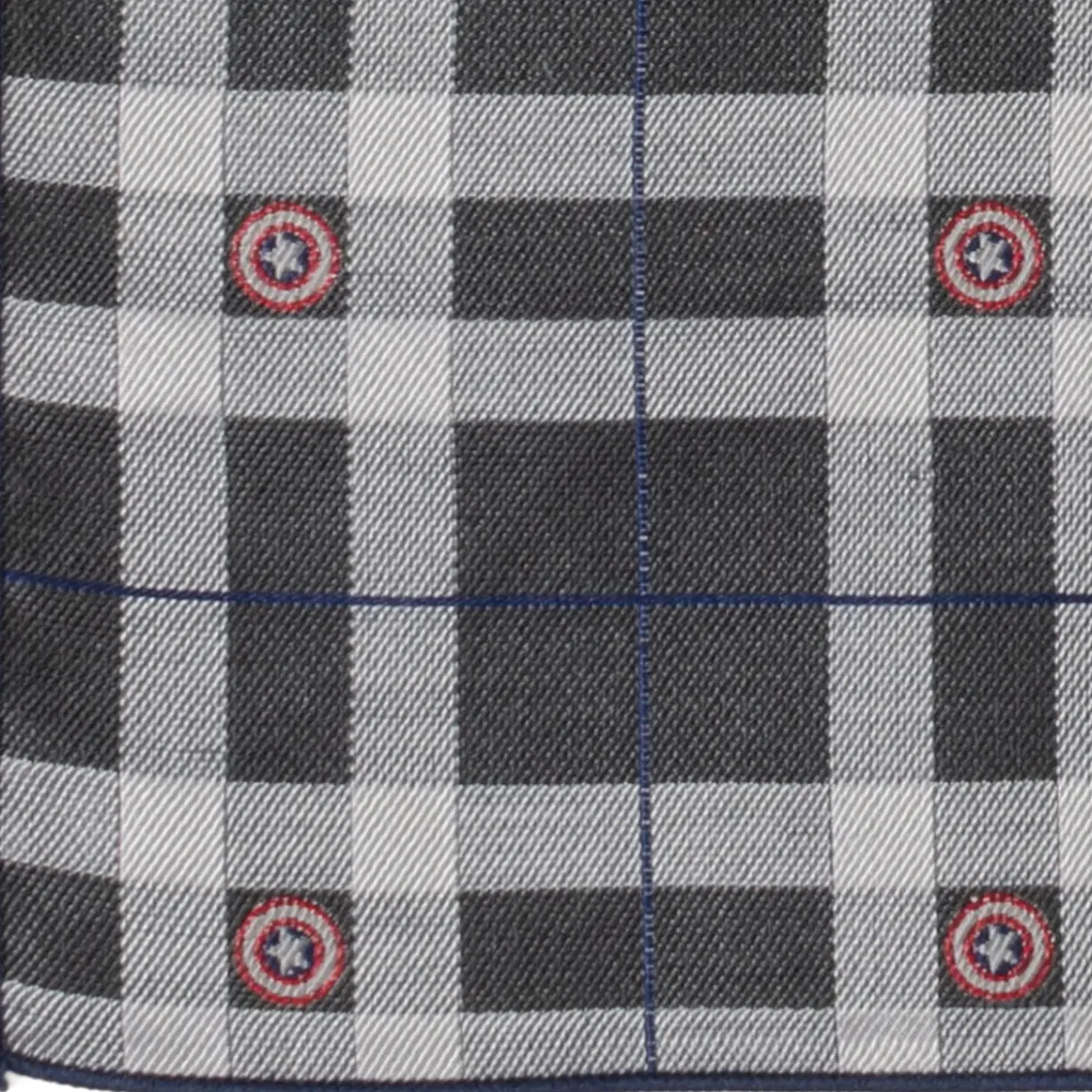 Marvel Captain America Gray Plaid Pocket Square