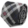 Marvel Captain America Gray Plaid Tie