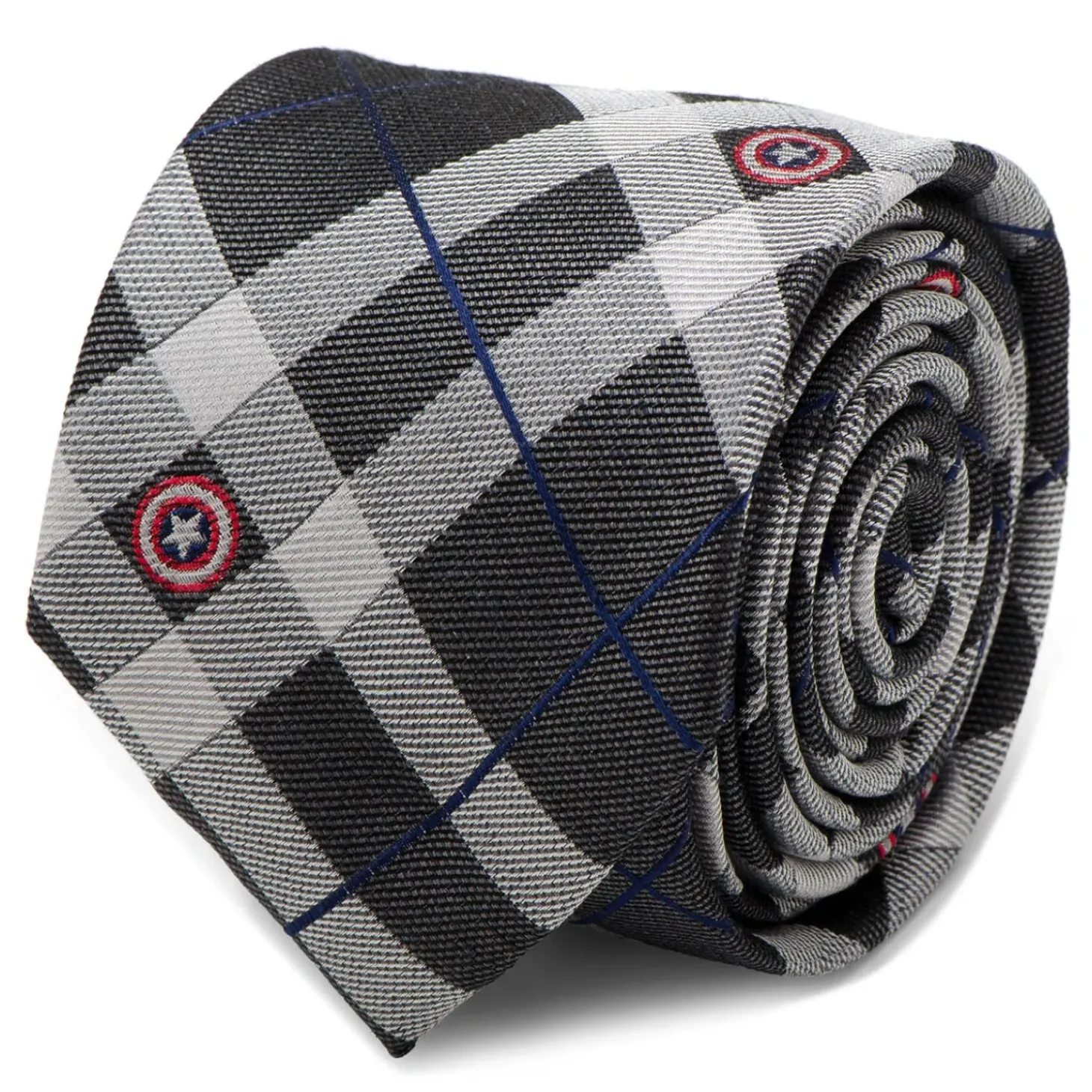 Marvel Captain America Gray Plaid Tie