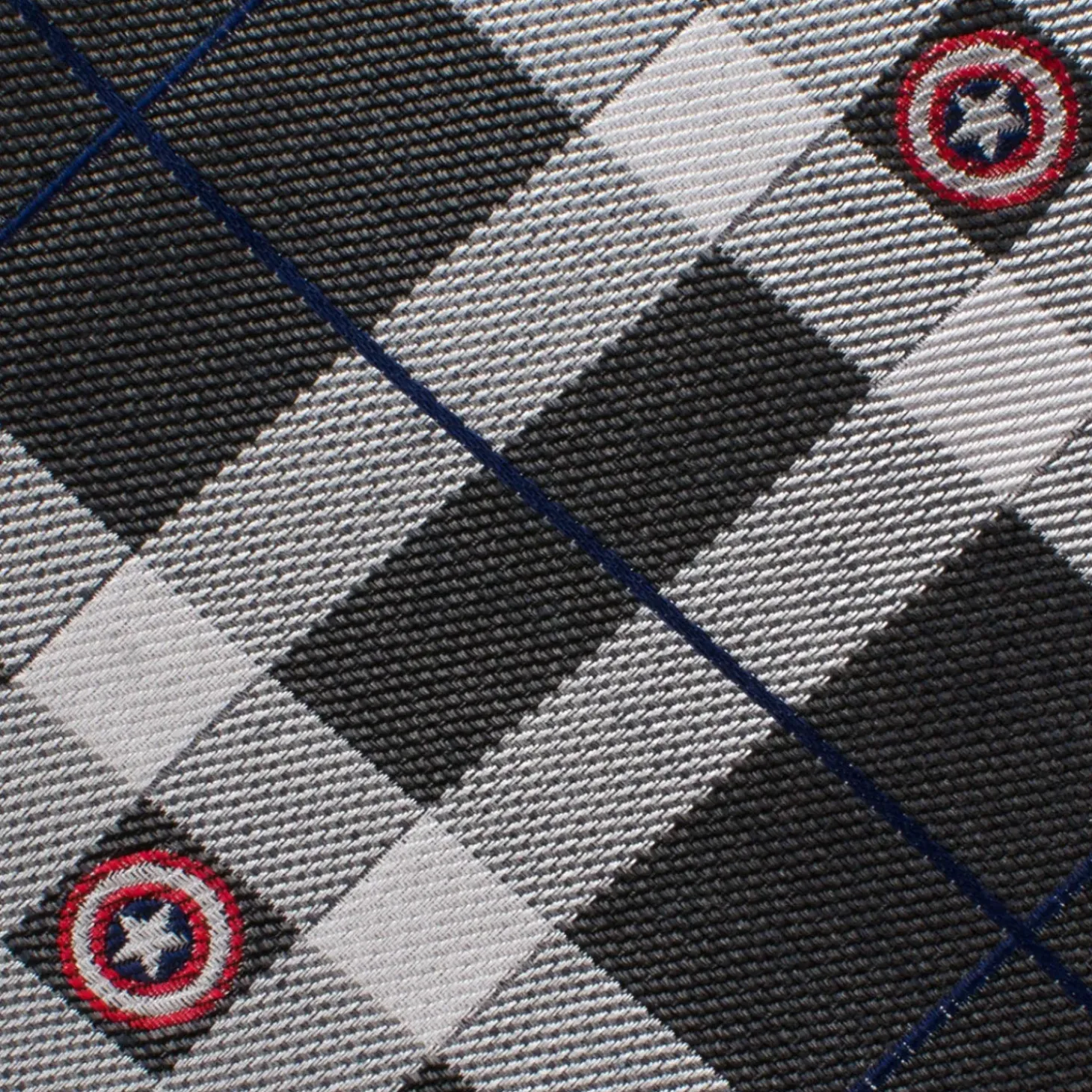 Marvel Captain America Gray Plaid Tie