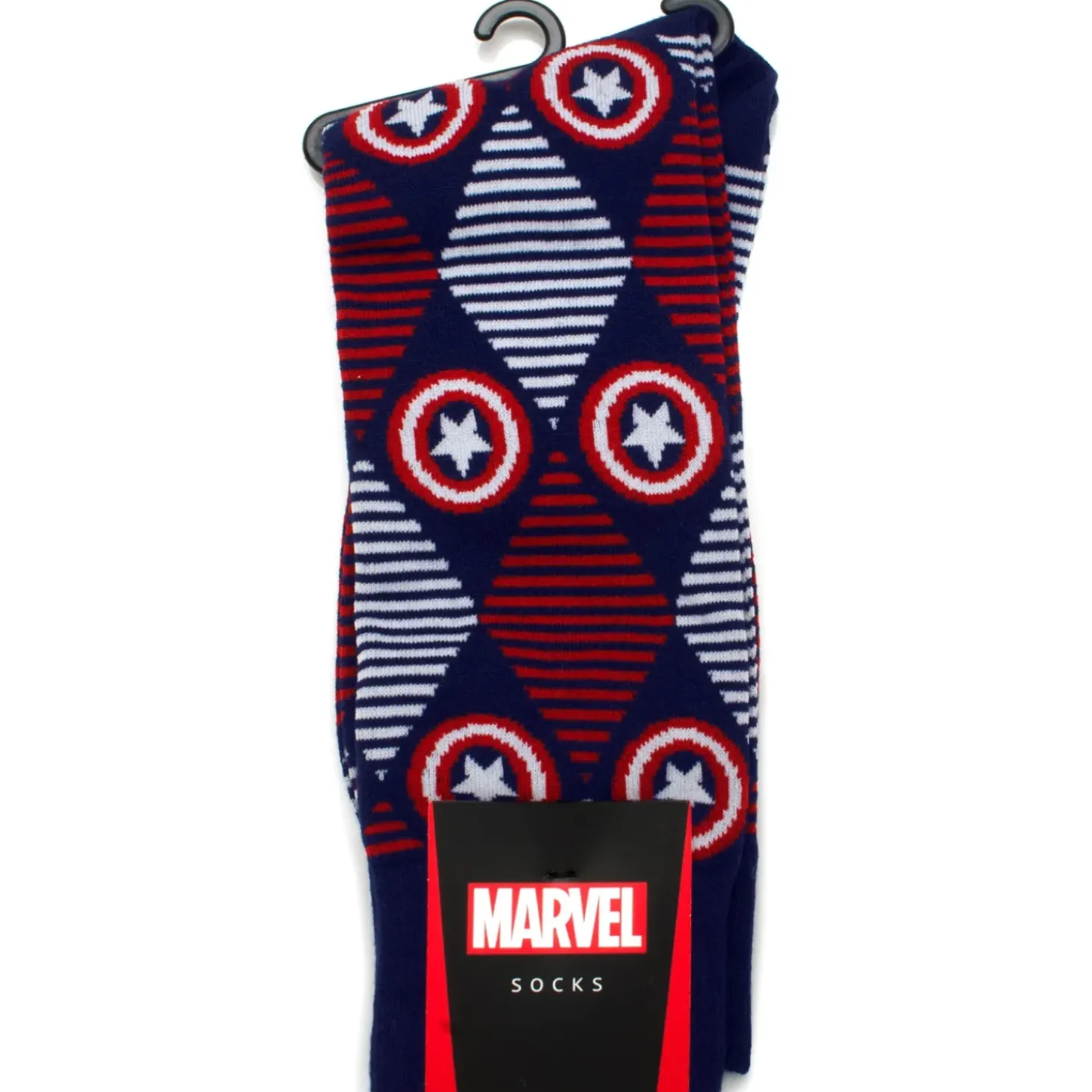 Marvel Captain America Navy Argyle Stripe Socks