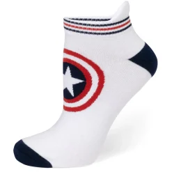 Marvel Captain America White Ankle Socks