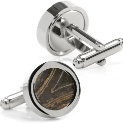 Steven Shaver Design Car Engine Gasket Cufflinks in Black and Silver