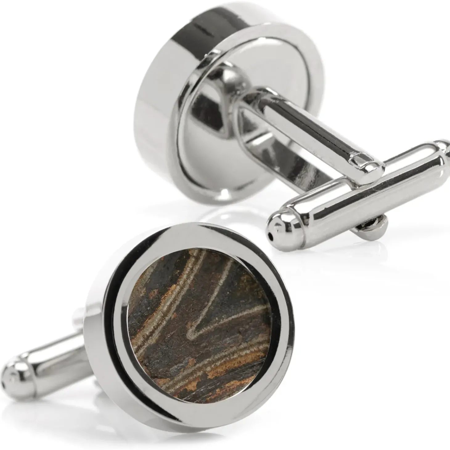 Steven Shaver Design Car Engine Gasket Cufflinks in Black and Silver