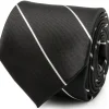 Ox and Bull Trading Co. Classic Black Striped Silk Men's Tie