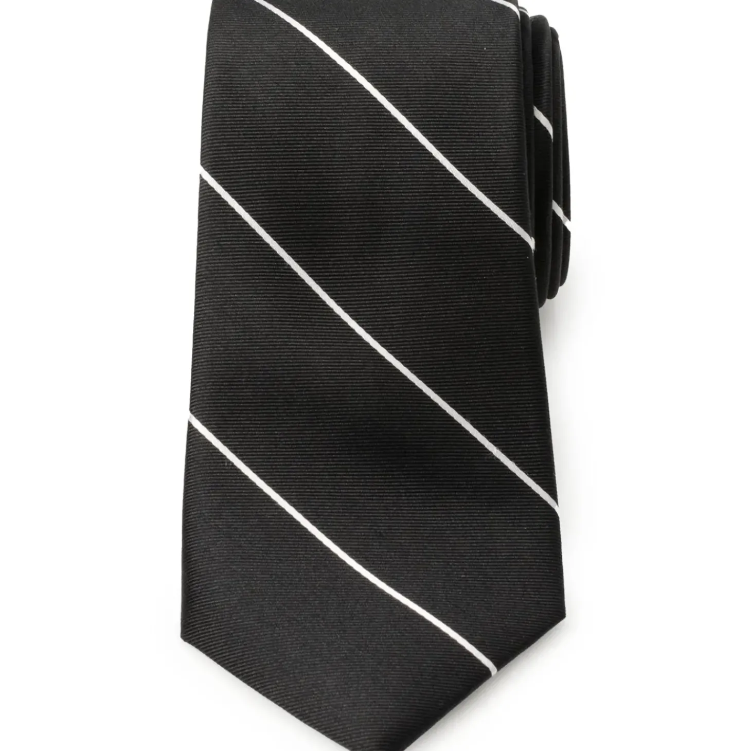 Ox and Bull Trading Co. Classic Black Striped Silk Men's Tie
