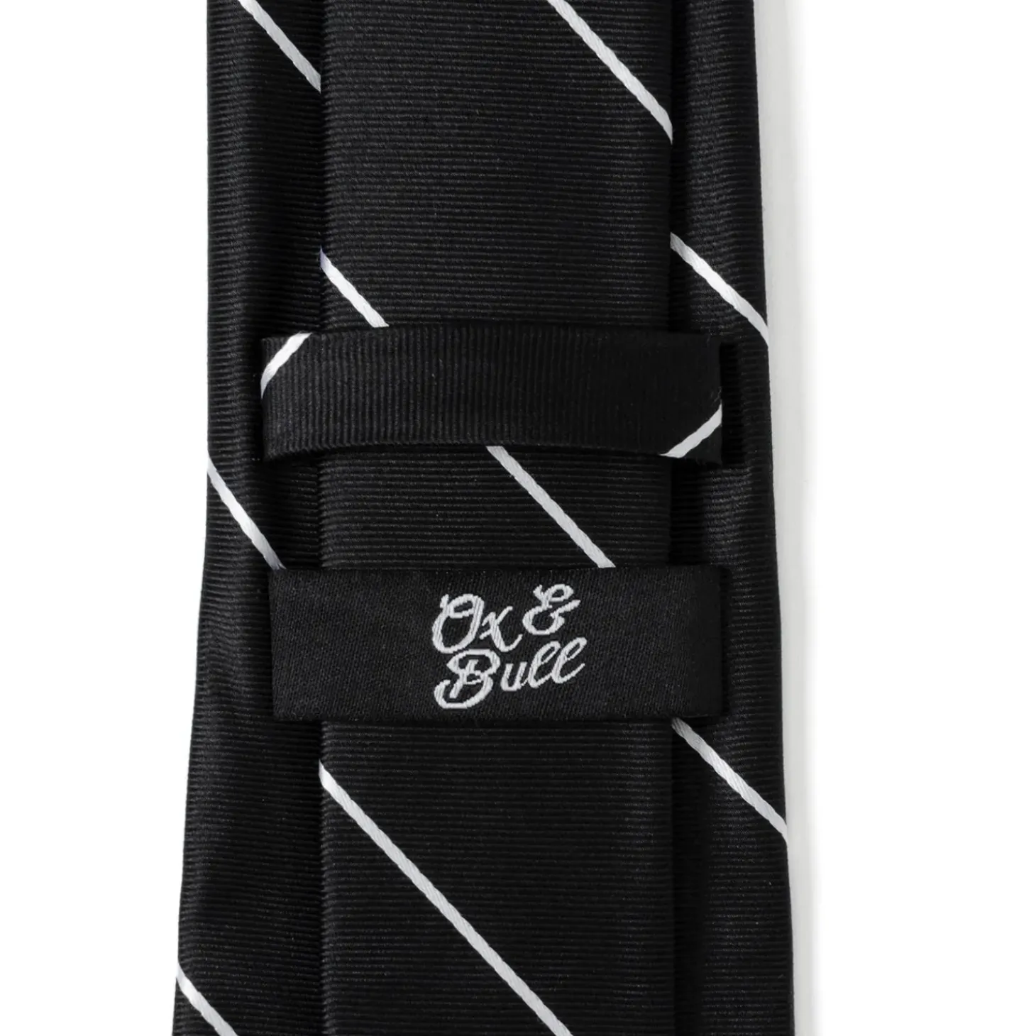 Ox and Bull Trading Co. Classic Black Striped Silk Men's Tie