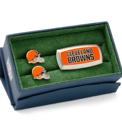 NFL Cleveland Browns Cufflinks and Cushion Money Clip Gift Set