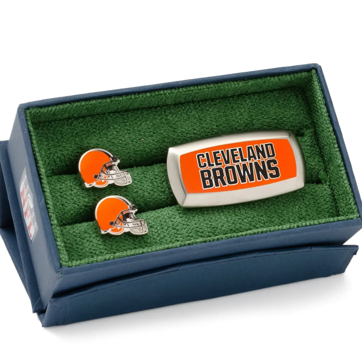 NFL Cleveland Browns Cufflinks and Cushion Money Clip Gift Set