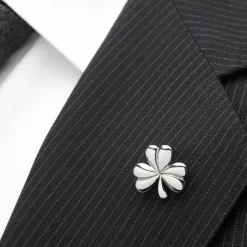 Ox and Bull Trading Co. Clover Stainless Steel Lapel Pin