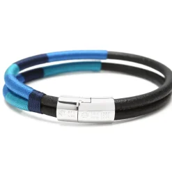 Tateossian Cobra Masai Silver Bracelet Blue Tones 18cm