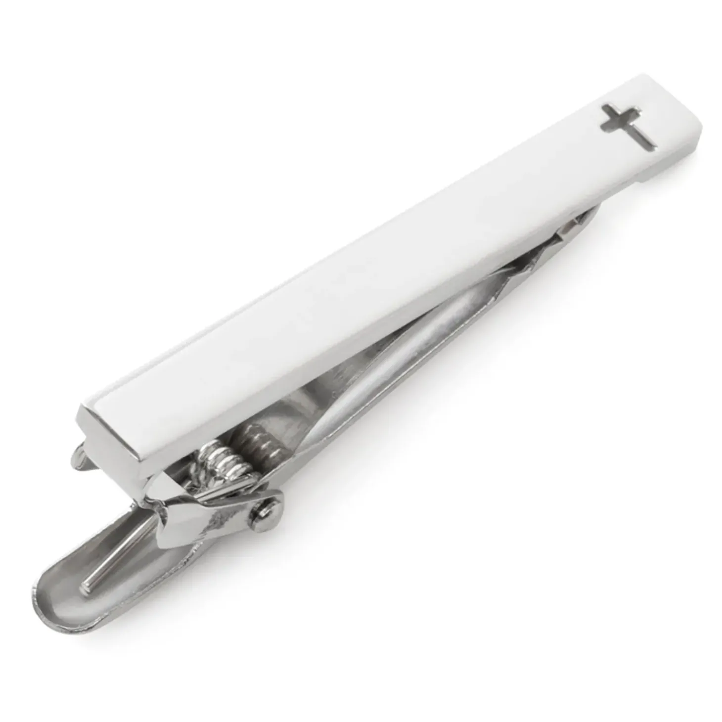 Ox and Bull Trading Co. Cross Cutout Stainless Steel Tie Clip