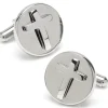 Ox and Bull Trading Co. Cross Round Stainless Steel Cufflinks
