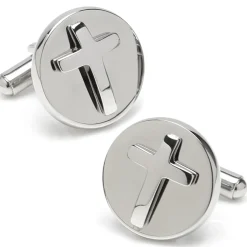 Ox and Bull Trading Co. Cross Stainless Steel Cufflinks and Tie Clip Gift Set