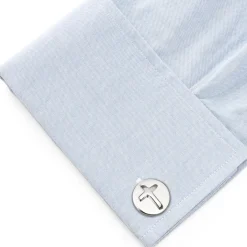 Ox and Bull Trading Co. Cross Stainless Steel Cufflinks and Tie Clip Gift Set