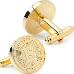 Cufflinks, Inc. Crypto Bitcoin Debossed Cufflink