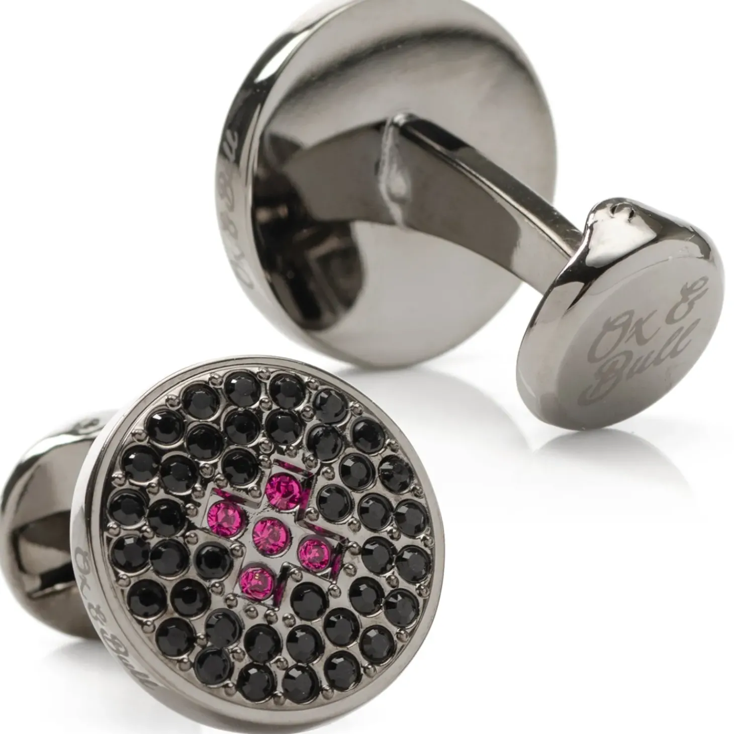 Ox and Bull Trading Co. Crystal Button Pave Cufflinks