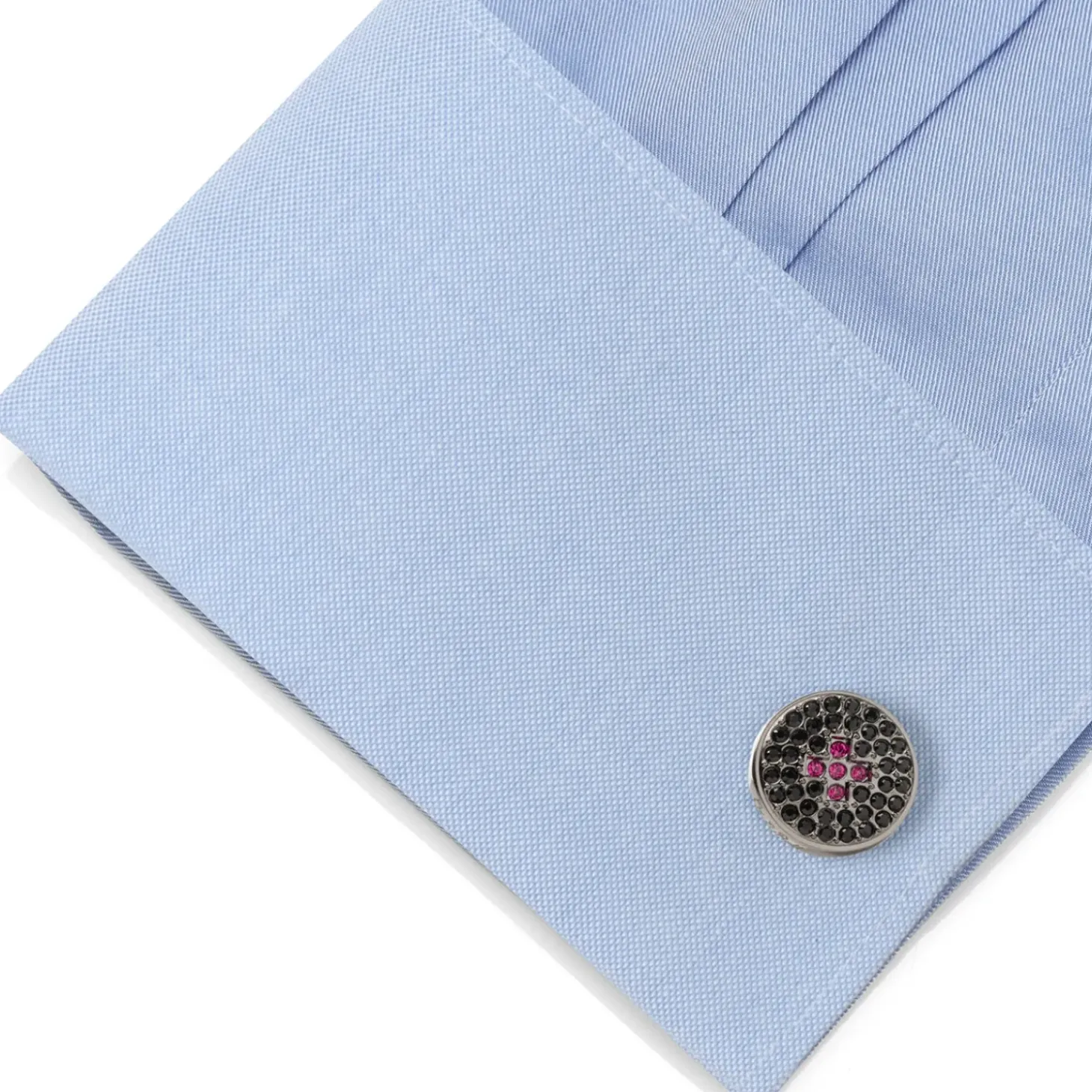 Ox and Bull Trading Co. Crystal Button Pave Cufflinks