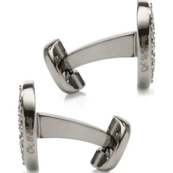 Ox and Bull Trading Co. Crystal Button Pave Cufflinks