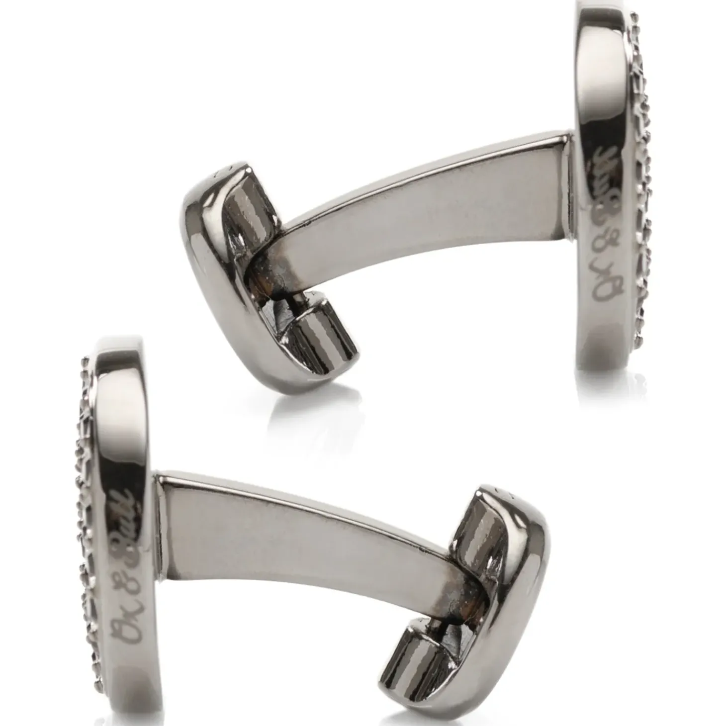Ox and Bull Trading Co. Crystal Button Pave Cufflinks