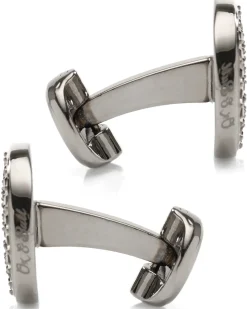 Ox and Bull Trading Co. Crystal Button Pave Cufflinks