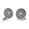 Deakin & Francis 18ct White Gold Dreamcatcher Cufflinks With Grey Mother of Pearl and Diamond