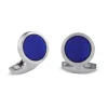 Deakin & Francis 18ct White Gold Cufflinks With Lapis Lazuli Inlay
