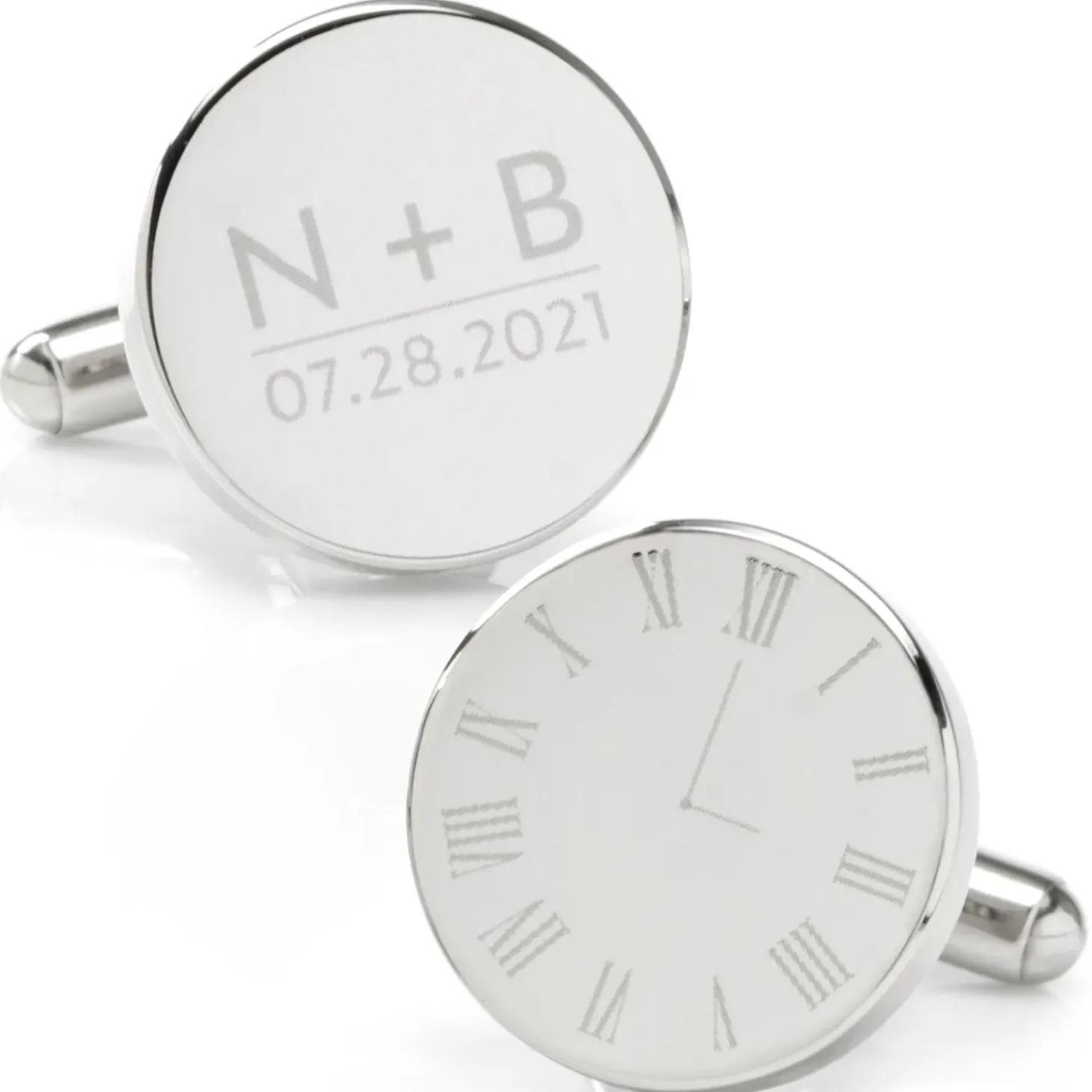Ox and Bull Trading Co. Custom Clock Engravable Cufflinks