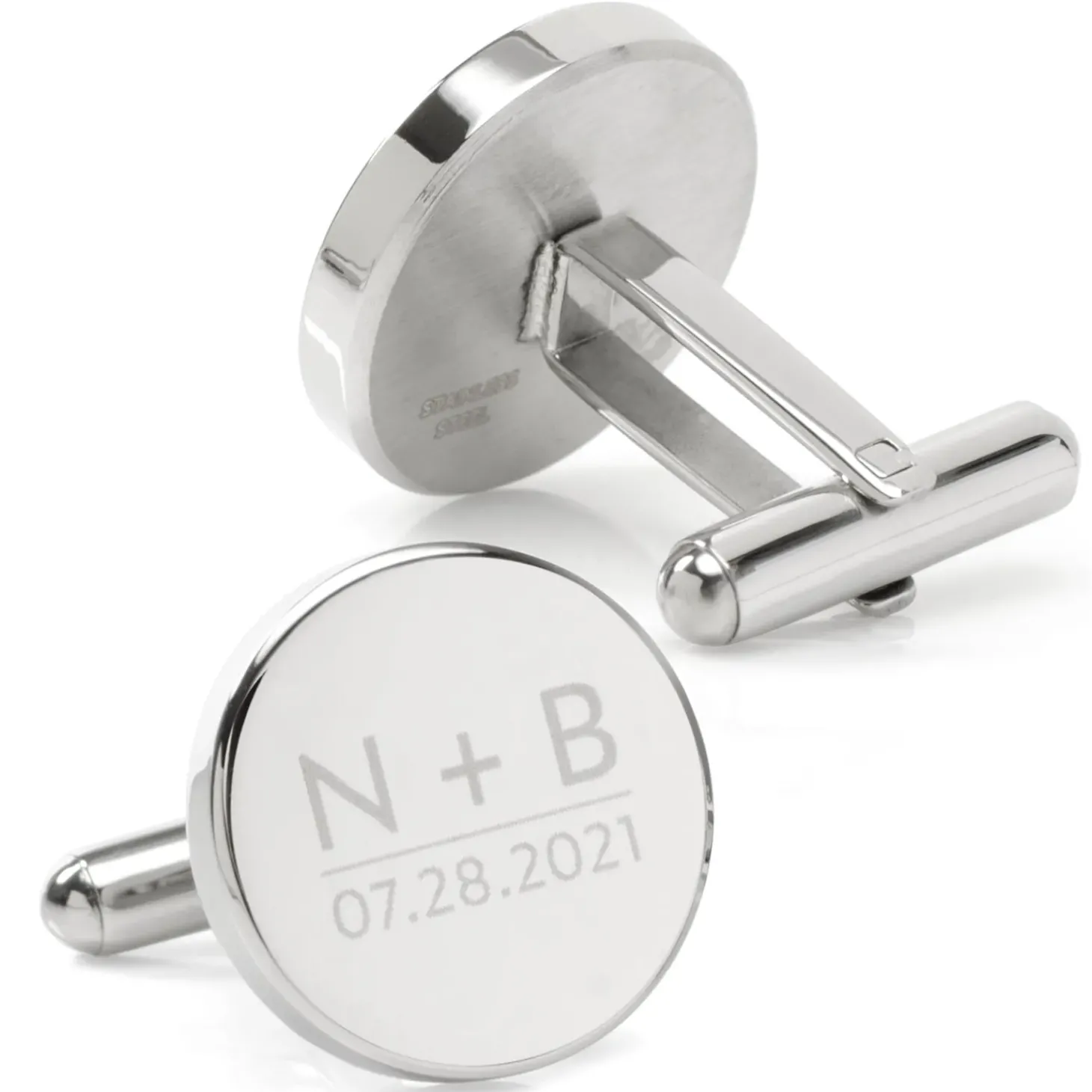 Ox and Bull Trading Co. Custom Clock Engravable Cufflinks