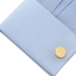 Ox and Bull Trading Co. Custom Clock Engravable Gold Cufflinks